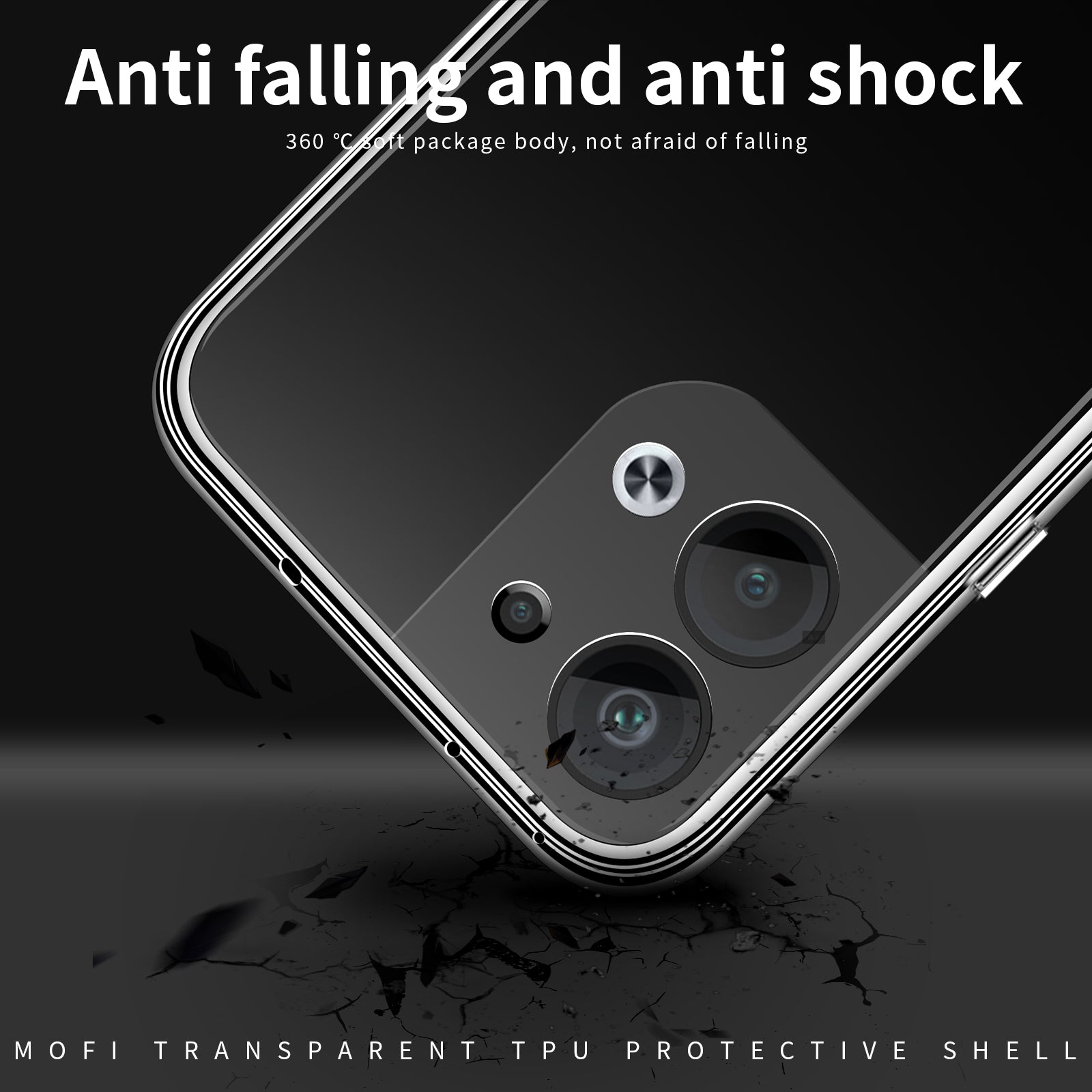 MOFI Back Shell for Oppo Reno9 Pro 5G Shock-absorbing TPU Phone Case High Transparency Protective Cover MOFI Back Shell for Oppo Reno9 Pro 5G Shock-absorbing TPU Phone Case High Transparency Protective Cover